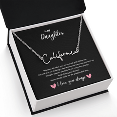 Customized necklace from Dad to Daughter