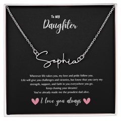 Customized necklace from Dad to Daughter