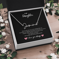 Customized necklace from Dad to Daughter