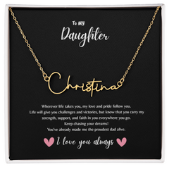 Customized necklace from Dad to Daughter